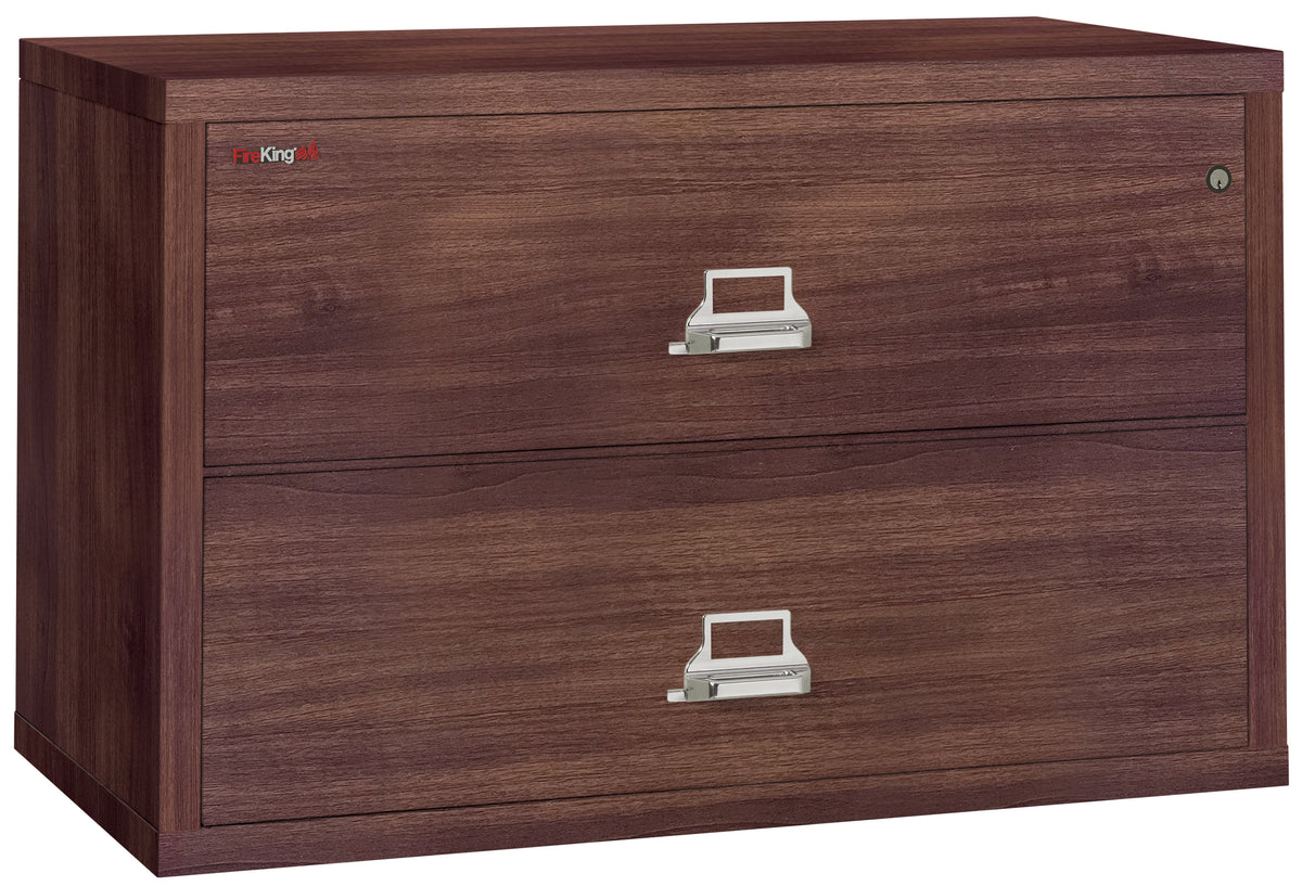 FireKing 2-4422-C Premium Designer Two Drawer 44&quot; W Lateral Fire File Cabinet Light Walnut