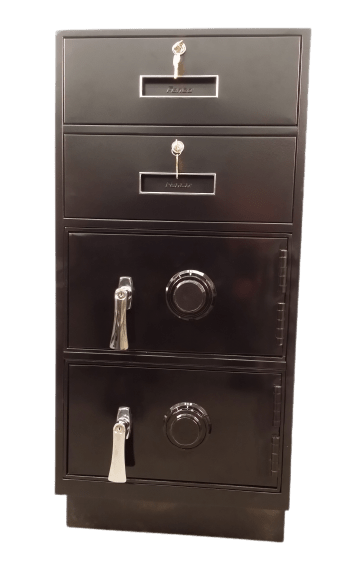 Fenco F-207FL Pedestal Unit with 2 Locking Box Drawers and 2 Full Steel Plate Lockers
