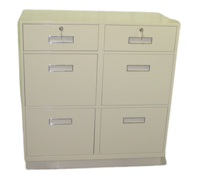 Fenco F-211 Pedestal Unit with 2 Locking Box Drawers Over 4 Legal Drawers