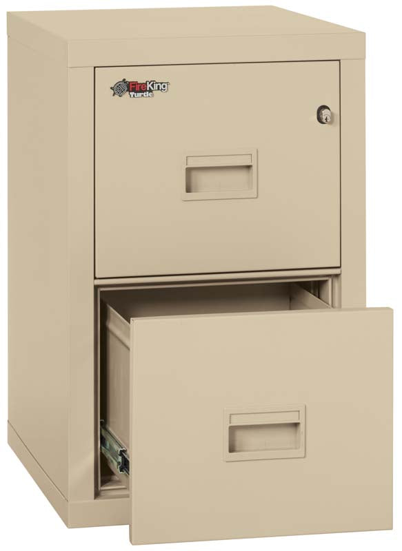 FireKing 2R1822-C Two Drawer Turtle Vertical 22" D Fire File Cabinet Parchment