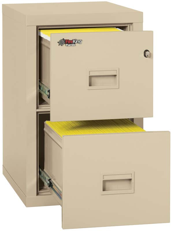 FireKing 2R1822-C Two Drawer Turtle Vertical 22&quot; D Fire File Cabinet Both Drawers Open