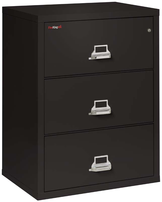 FireKing 3-3122-C Four Drawer 31&quot; W Lateral Fire File Cabinet Black