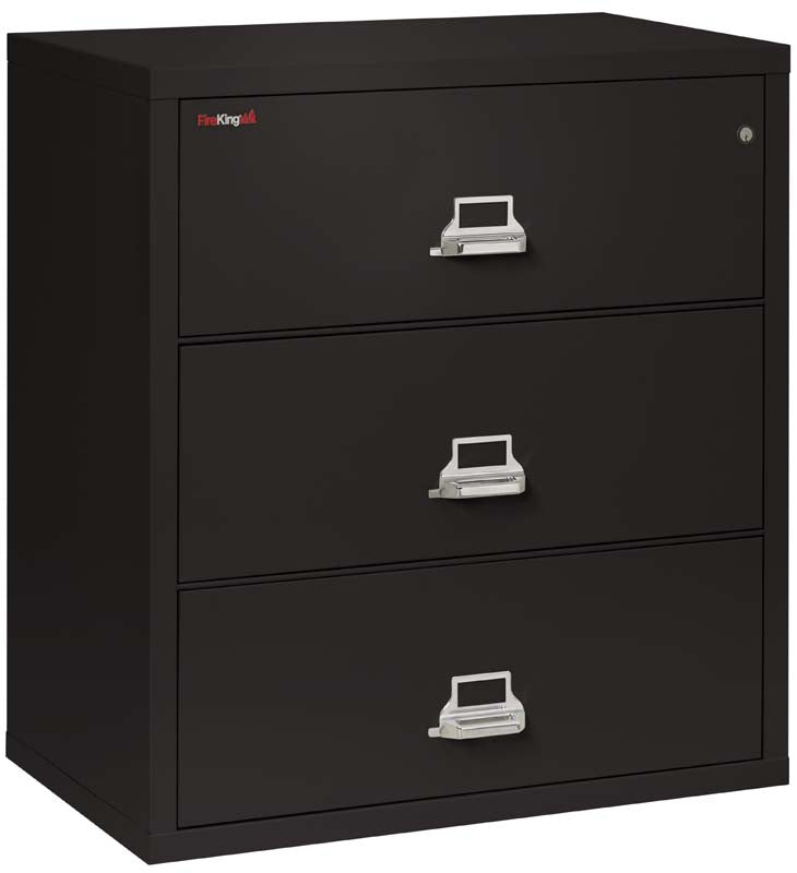 FireKing 3-3822-C Three Drawer 38&quot; W Lateral Fire File Cabinet Black
