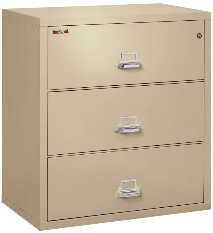 FireKing 3-3822-C Three Drawer 38&quot; W Lateral Fire File Cabinet Parchment