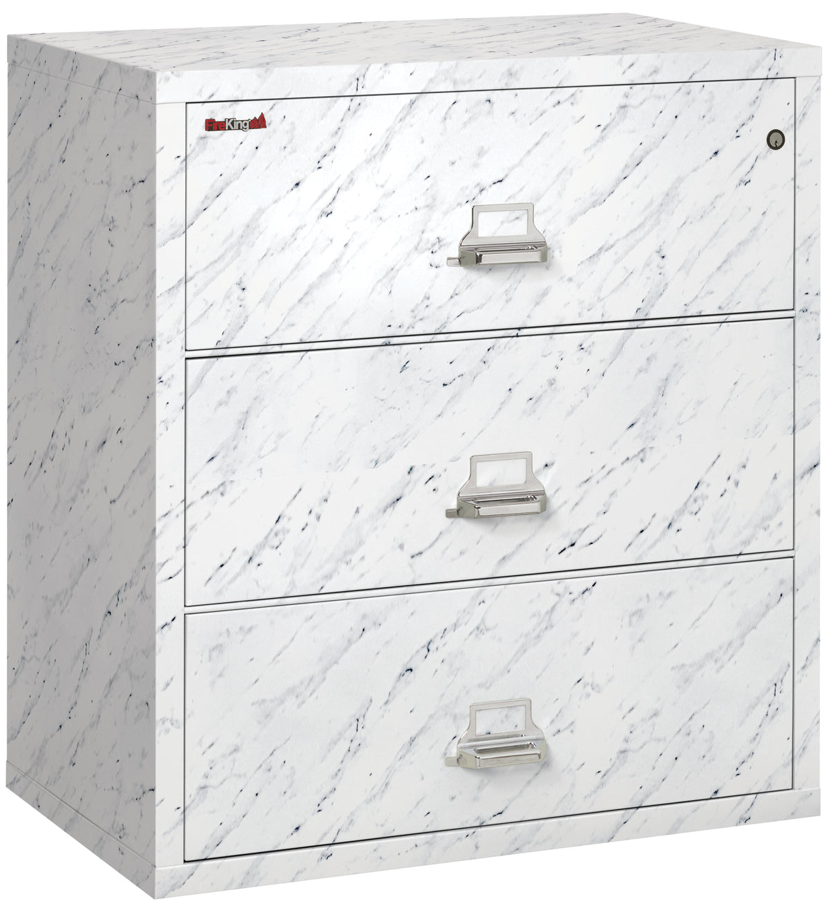 FireKing 3-3822-C Premium Designer Three Drawer 38&quot; W Lateral Fire File Cabinet Calcutta Marble