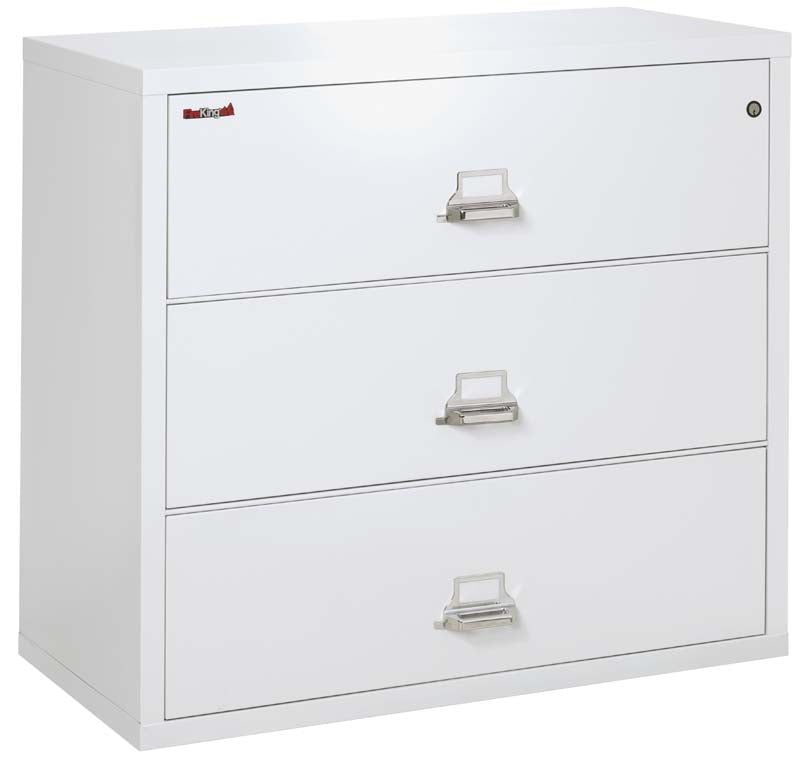 FireKing 3-4422-C Three Drawer 44" W Lateral Fire File Cabinet Arctic White