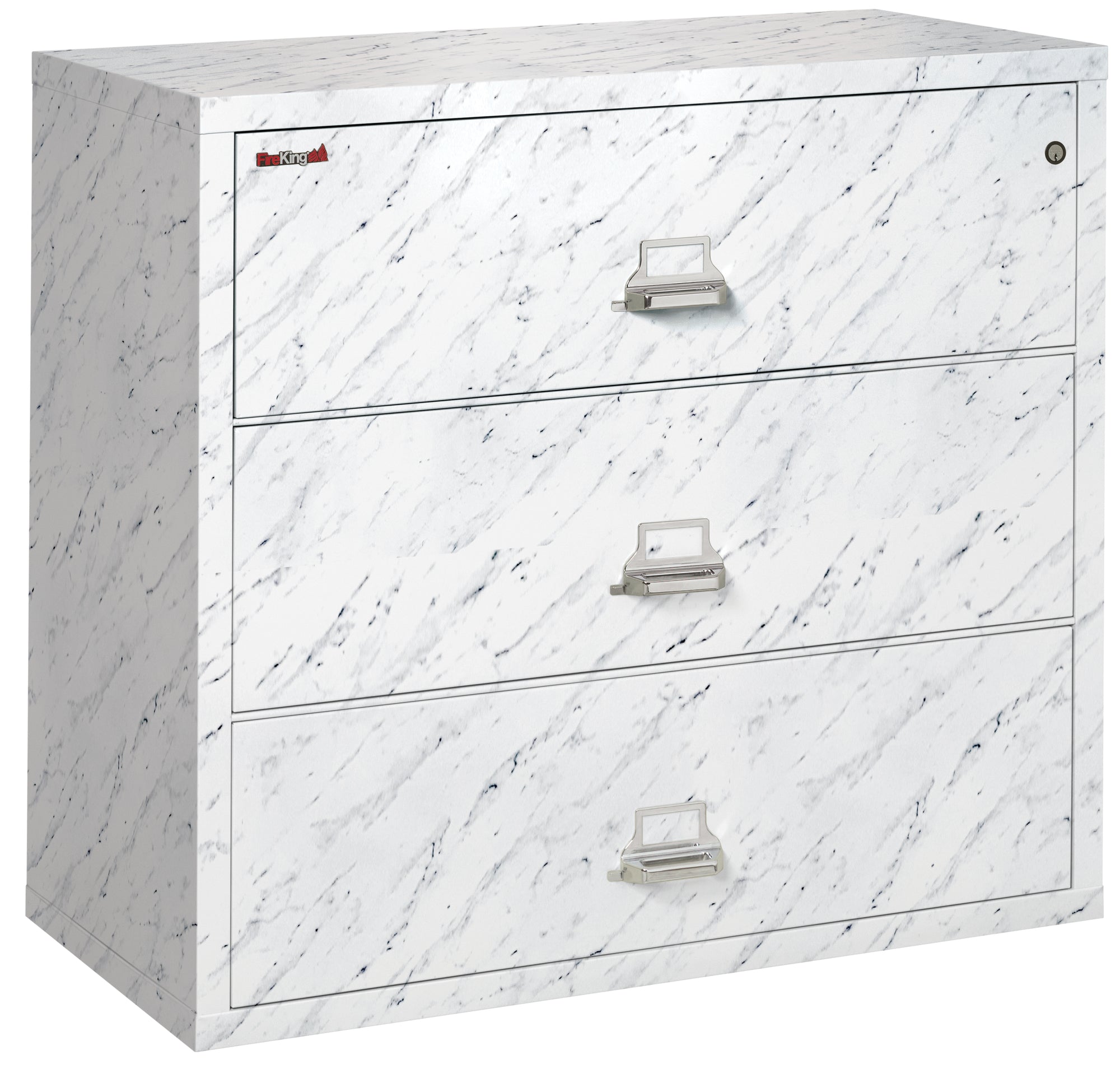 FireKing 3-4422-C Premium Designer Three Drawer 44" W Lateral Fire File Cabinet Calcutta Marble