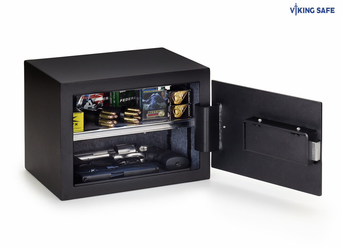 Viking VS-25SX Multi Handgun Safe with Simplex Lock Door Open Full