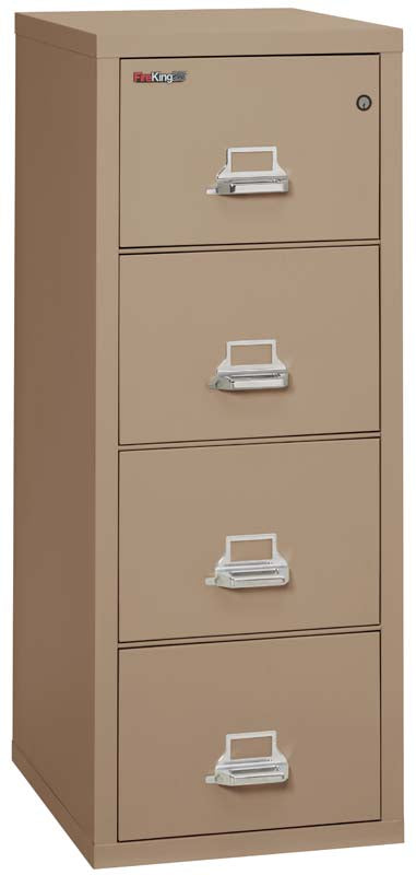 FireKing 4-1825-C Four Drawer Letter 25&quot; D Fire File Cabinet Taupe