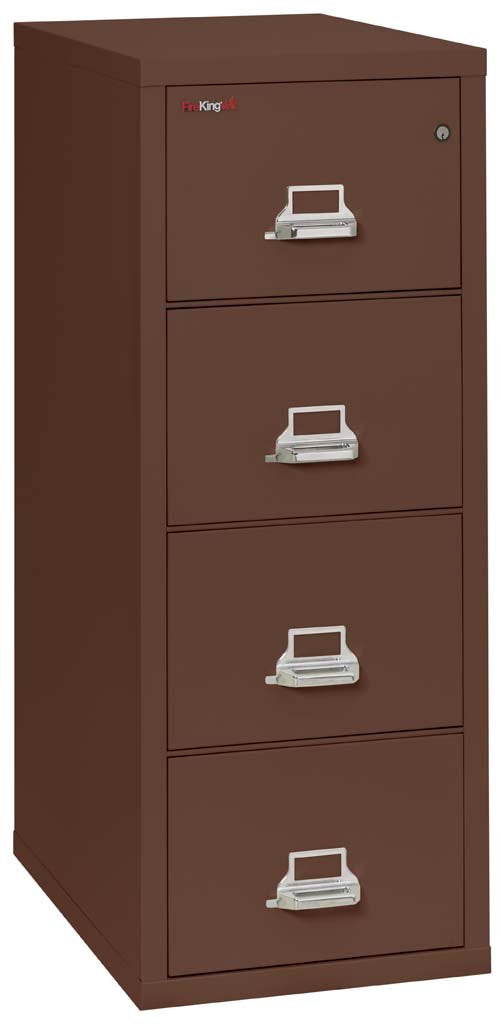 FireKing 4-1831-C Four Drawer Letter 31&quot; D Fire File Cabinet Brown