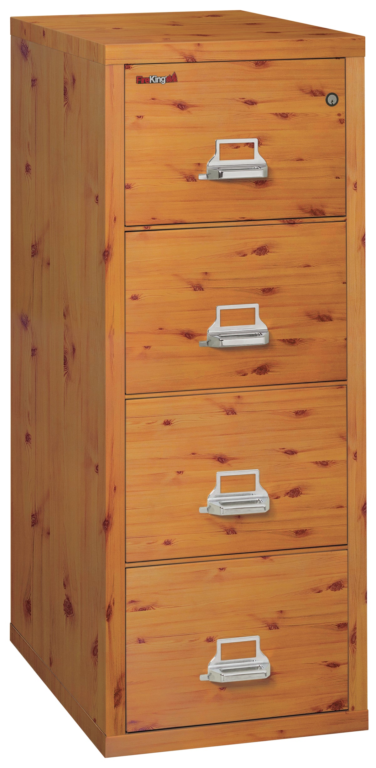 FireKing 4-2125-C Premium Designer Four Drawer Legal 25&quot; D Fire File Cabinet Knotty Pine