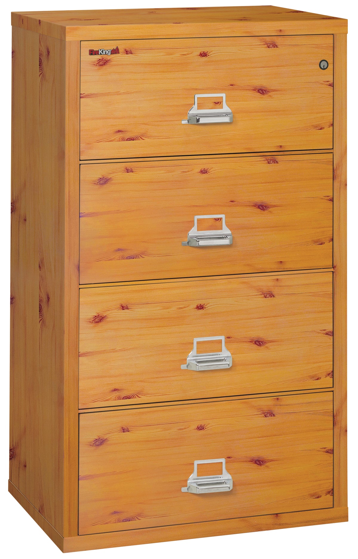 FireKing 4-3122-C Premium Designer Four Drawer 31&quot; W Lateral Fire File Cabinet Knotty Pine