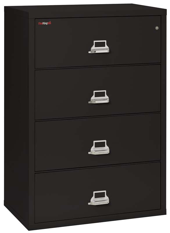 FireKing 4-3822-C Four Drawer 38&quot; W Lateral Fire File Cabinet Black