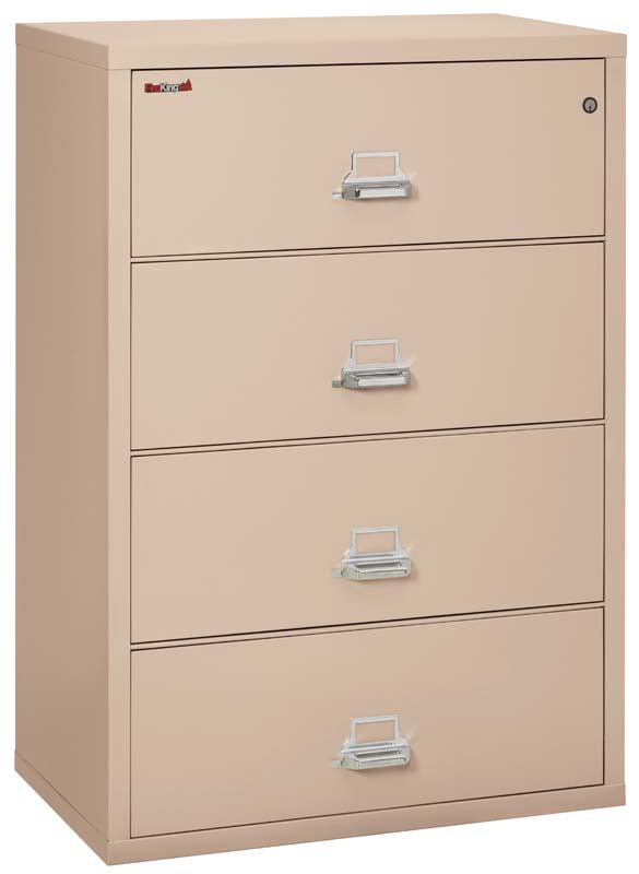 FireKing 4-3822-C Four Drawer 38&quot; W Lateral Fire File Cabinet Champagne