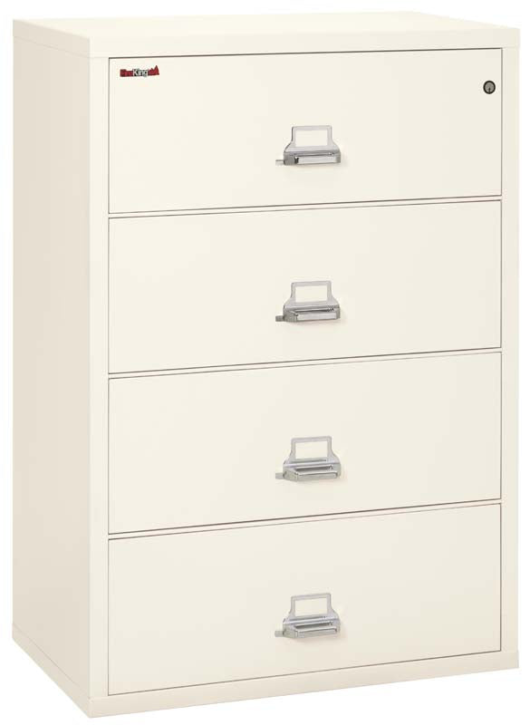 FireKing 4-3822-C Four Drawer 38&quot; W Lateral Fire File Cabinet Ivory White