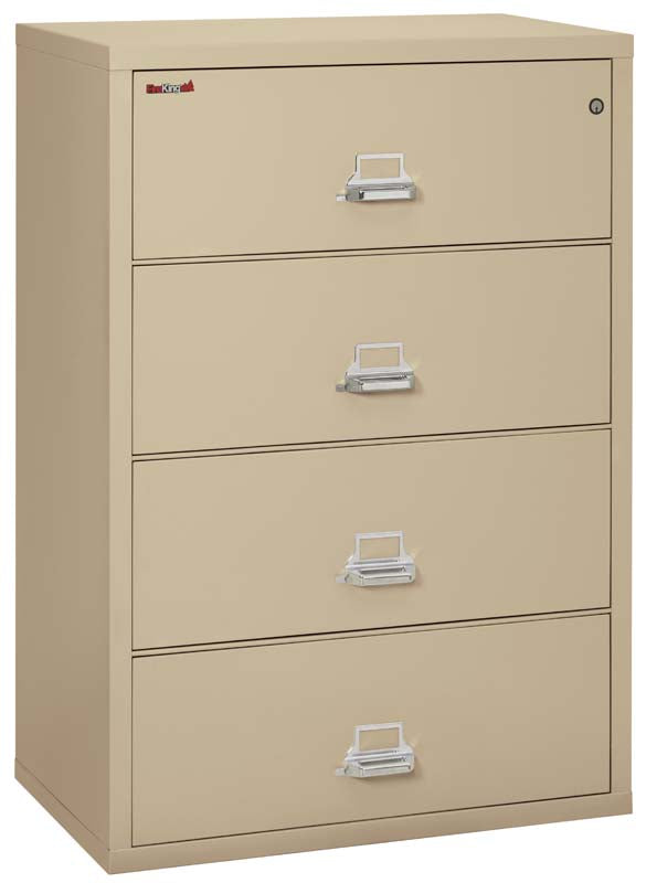 FireKing 4-3822-C Four Drawer 38&quot; W Lateral Fire File Cabinet Parchment