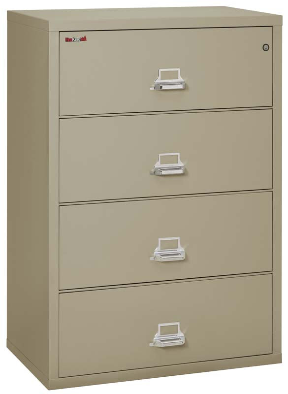 FireKing 4-3822-C Four Drawer 38&quot; W Lateral Fire File Cabinet Pewter