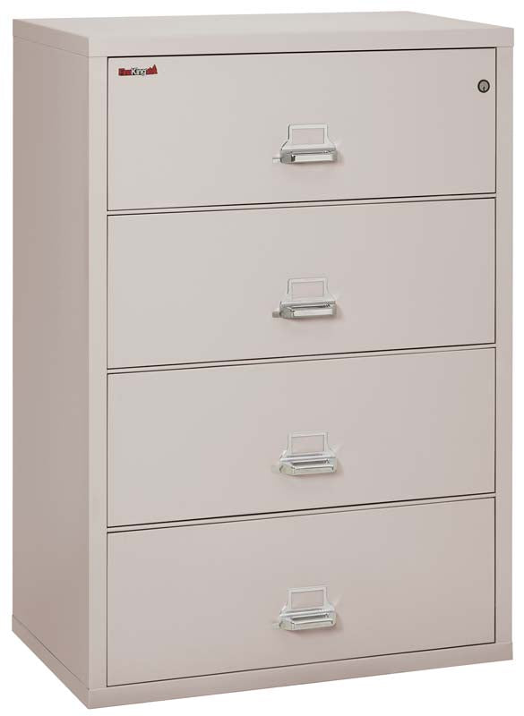 FireKing 4-3822-C Four Drawer 38&quot; W Lateral Fire File Cabinet Platinum