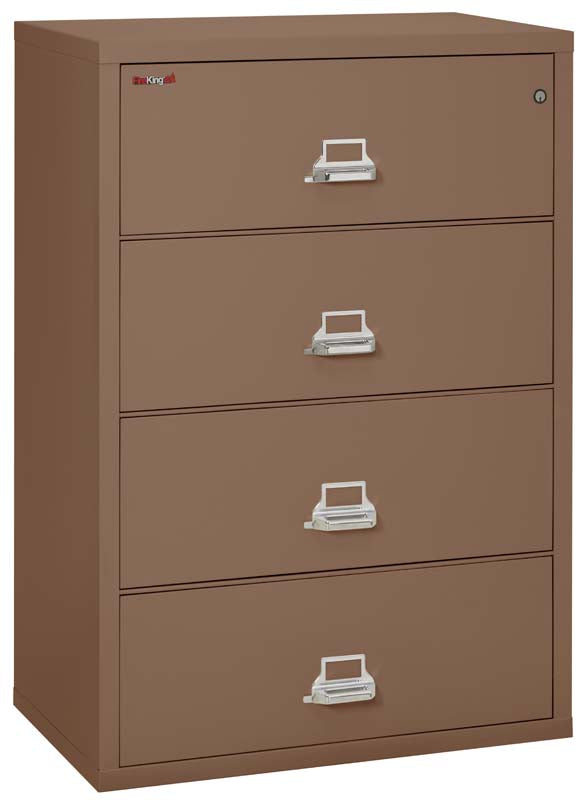 FireKing 4-3822-C Four Drawer 38&quot; W Lateral Fire File Cabinet Tan