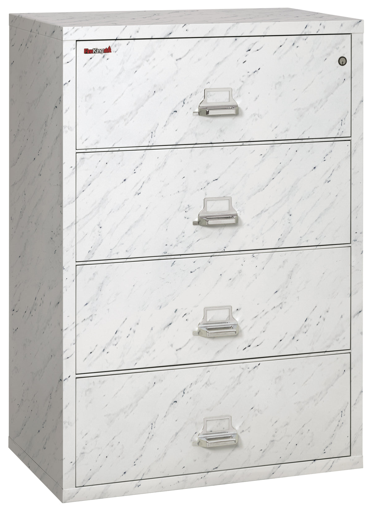 FireKing 4-3822-C Premium Designer Four Drawer 38&quot; W Lateral Fire File Cabinet Calcutta Marble