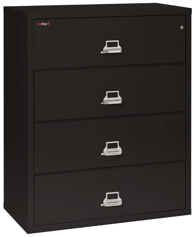 FireKing 4-4422-C Four Drawer 44&quot; W Lateral Fire File Cabinet Black