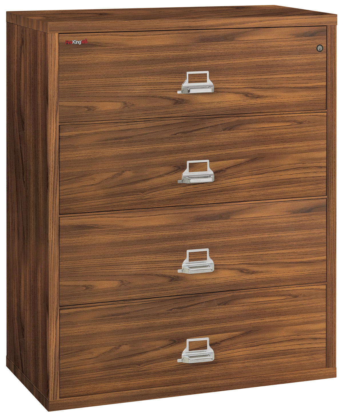 FireKing 4-4422-C Premium Designer Four Drawer 44&quot; W Lateral Fire File Cabinet Light Chestnut