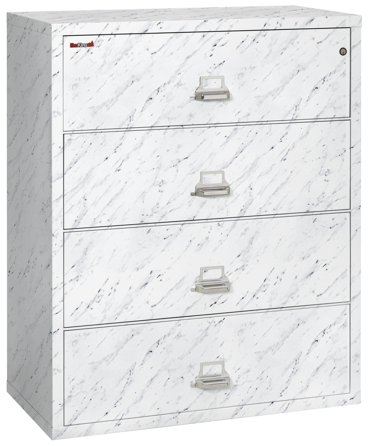 FireKing 4-4422-C Premium Designer Four Drawer 44&quot; W Lateral Fire File Cabinet Calcutta Marble