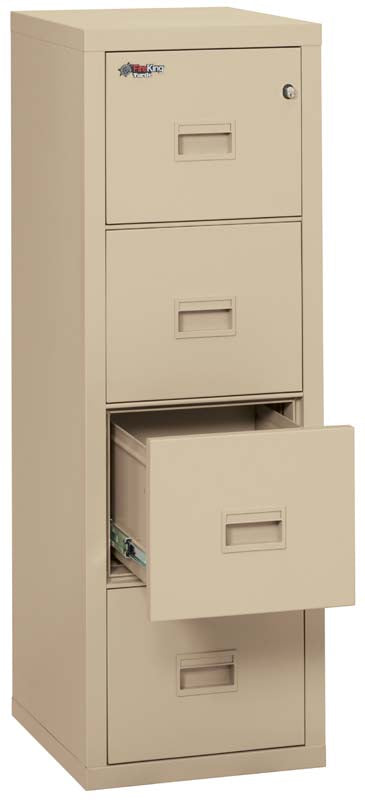 FireKing 4R1822-C Four Drawer Parchment Bottom Drawers Open Empty