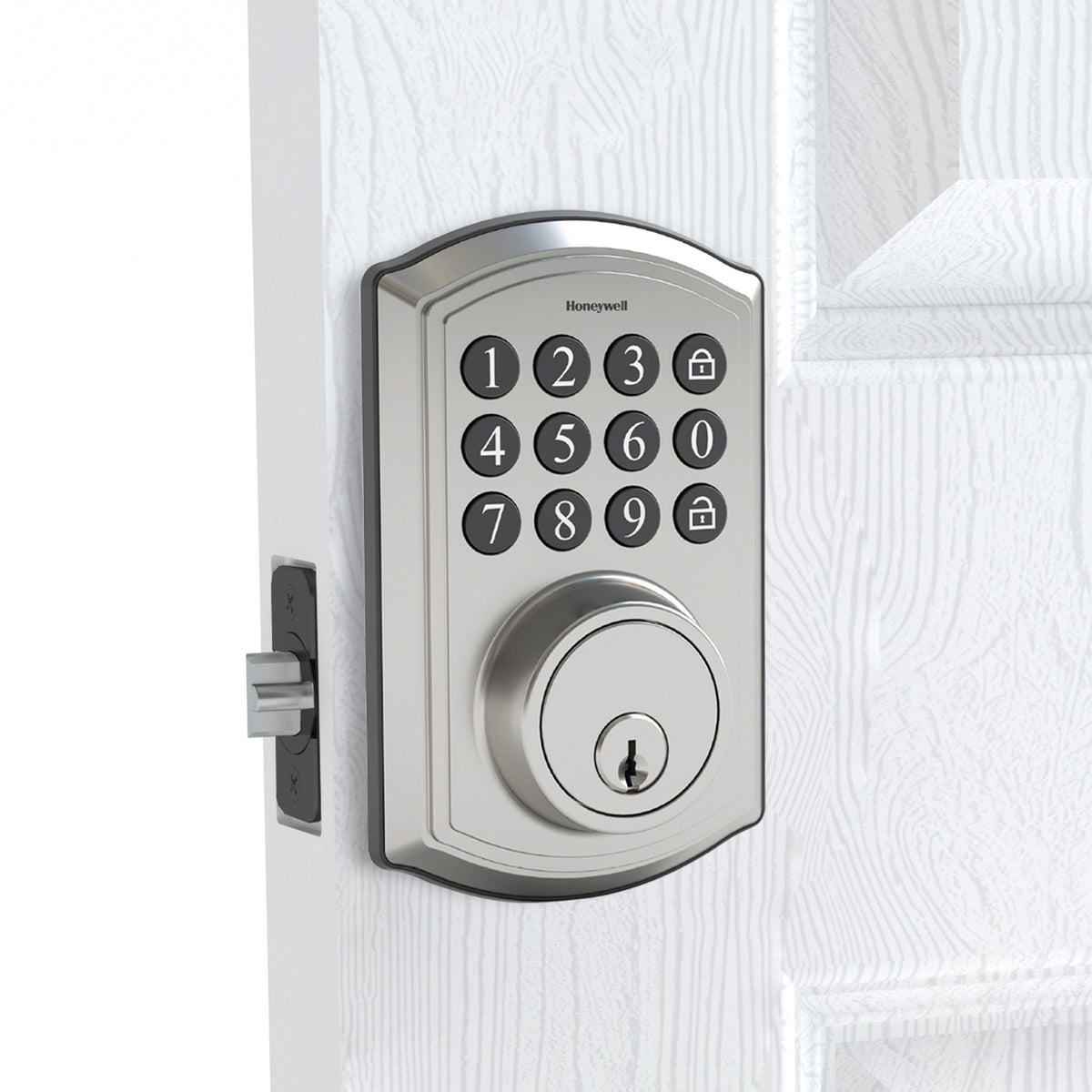 Honeywell 8635024 Digital Deadbolt Door Lock with Electronic Keypad Installed