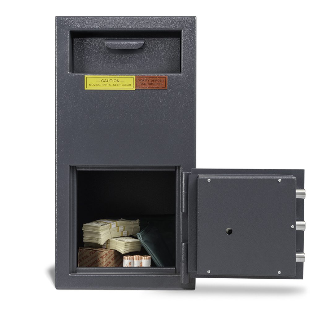 AMSEC DSF2714C Front Loading Deposit Safe Door Wide Open Full