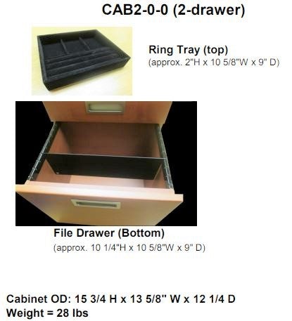 Gardall CAB2-0-0 2 Drawer Jewelry Cabinet
