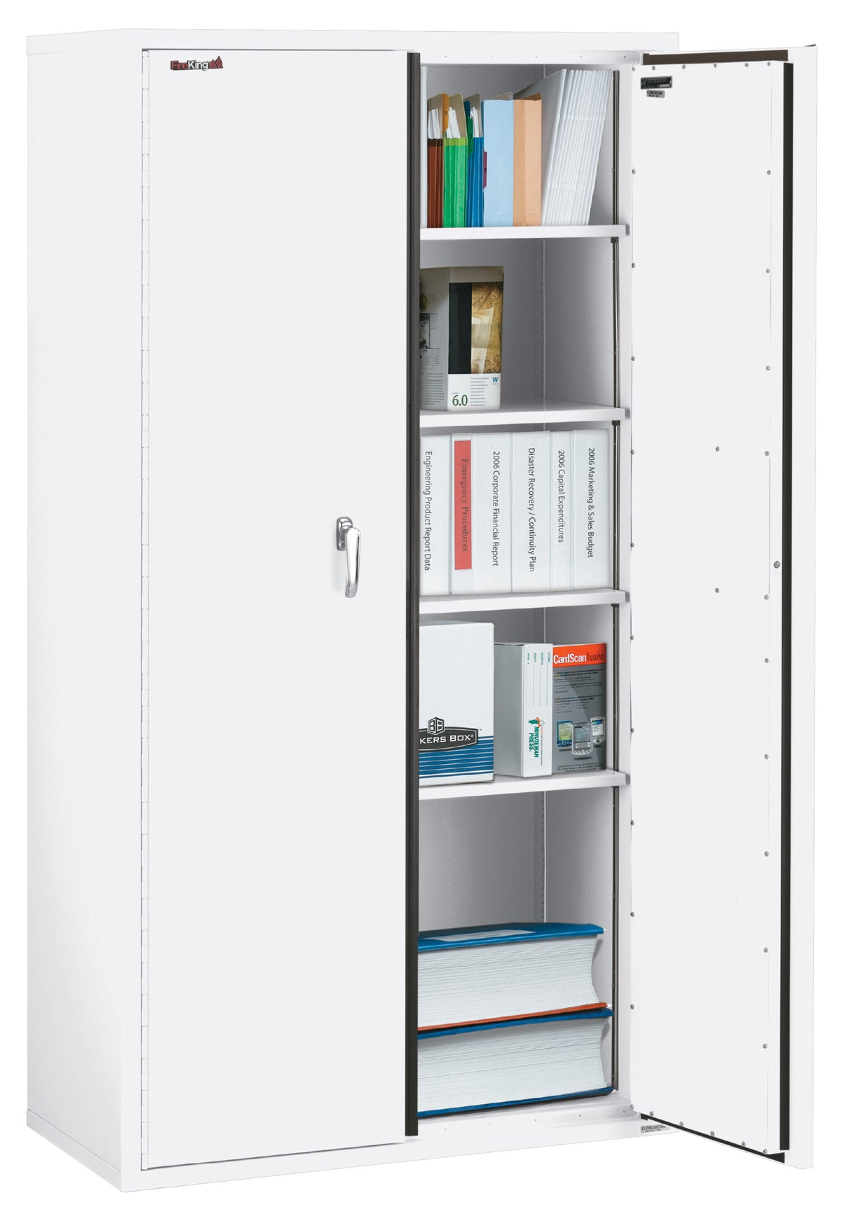 FireKing CF7236-D Secure Storage Cabinet Arctic White Open Full