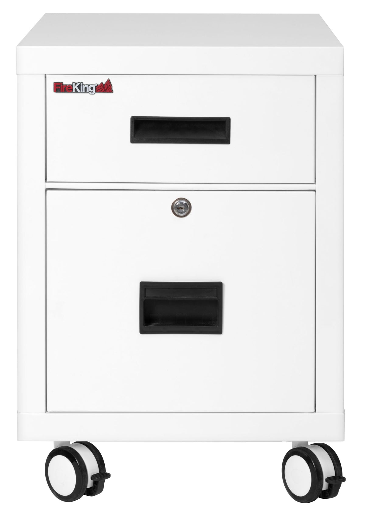 FireKing Mobile Pedestal Fire Rated File Cabinet Arctic White