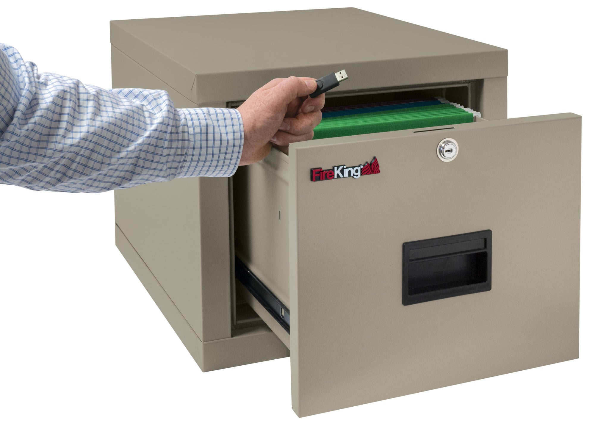 FireKing 1P1822-DPE One Drawer Fire Rated File Cabinet - Safe and Vault
