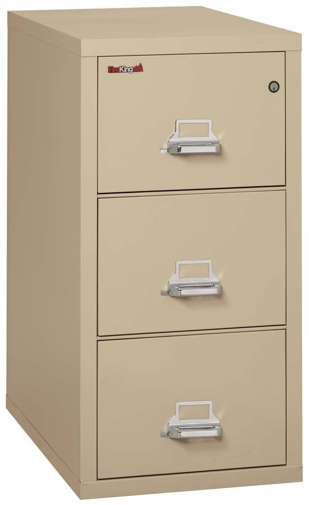 FireKing 3-1831-C Three Drawer Letter 31" D Fire File Cabinet Parchment
