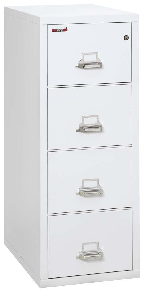 FireKing 4-2131-C Four Drawer Legal 31" D Fire File Cabinet Arctic White