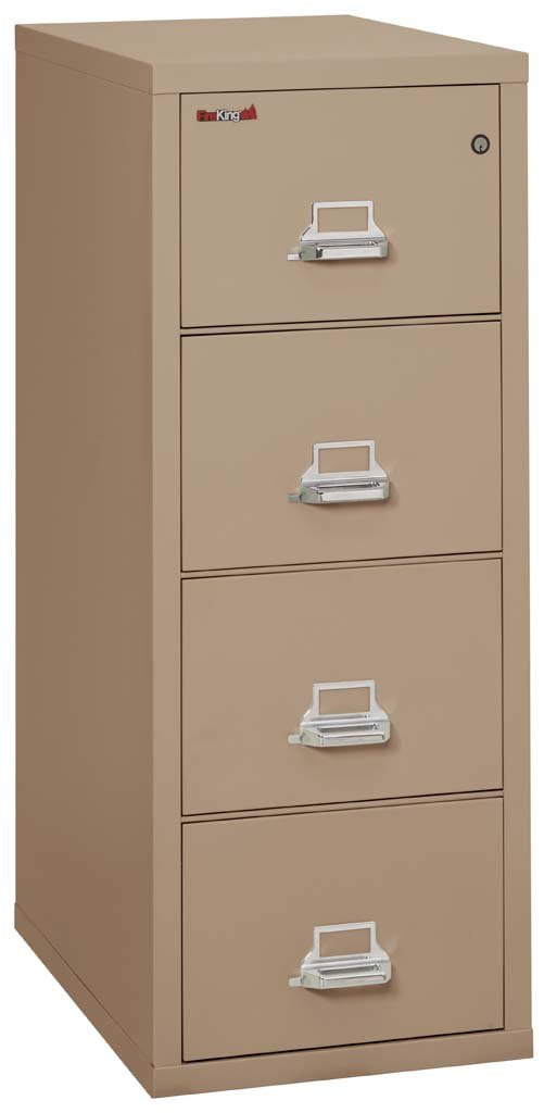 FireKing 4-2131-C Four Drawer Legal 31&quot; D Fire File Cabinet Taupe