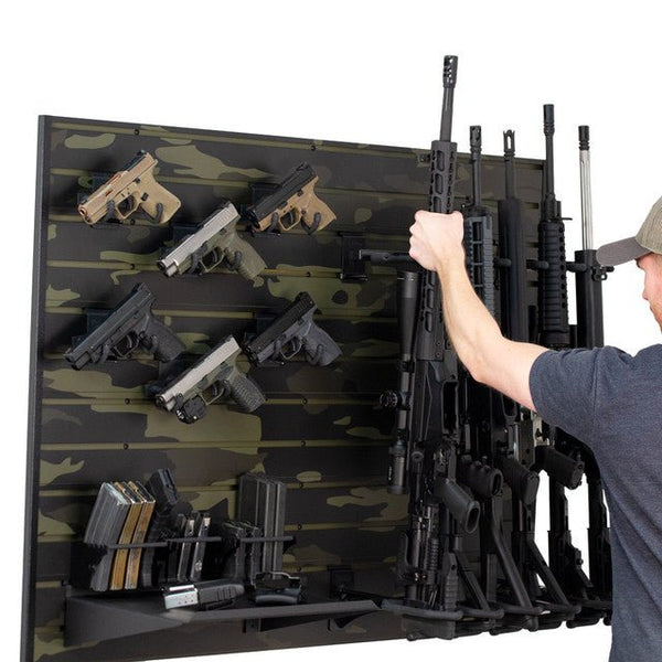 Hold Up Displays HD100-BC Black Camo Gun Wall Bundle | USA Made - Safe ...