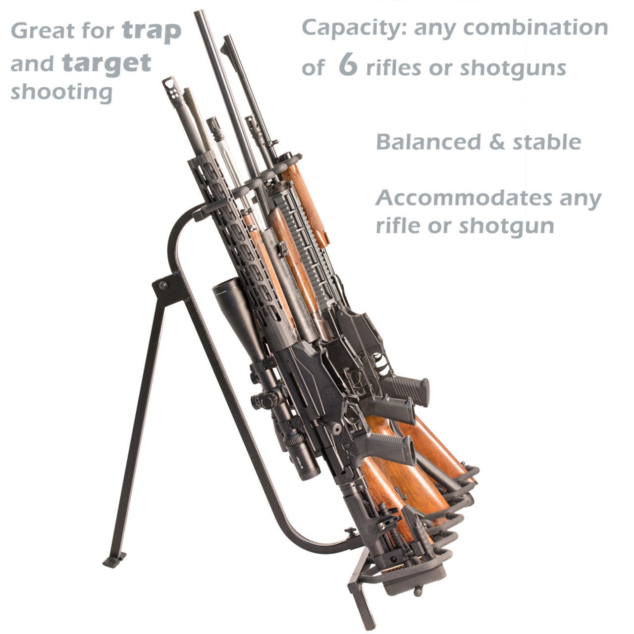Foldable Gun Racks Hold Up Display Folding Metal Gun Rack for 6 Rifles HD39 - Safe and ...