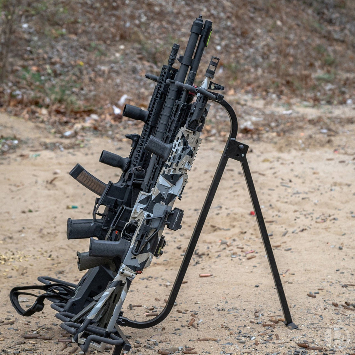 Metal Gun Racking Hold Up Display Folding Metal Gun Rack for 6 Rifles HD39 - Safe and ...