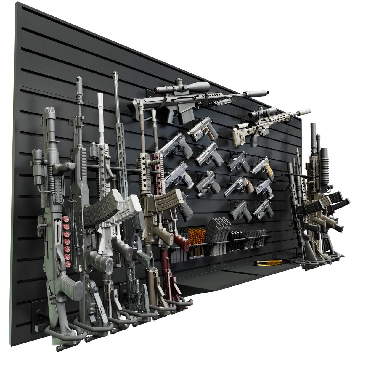 Acrylic Gun Display Racks Hold Up Displays HD107 Tactical Wall Display | Gun Storage System ...