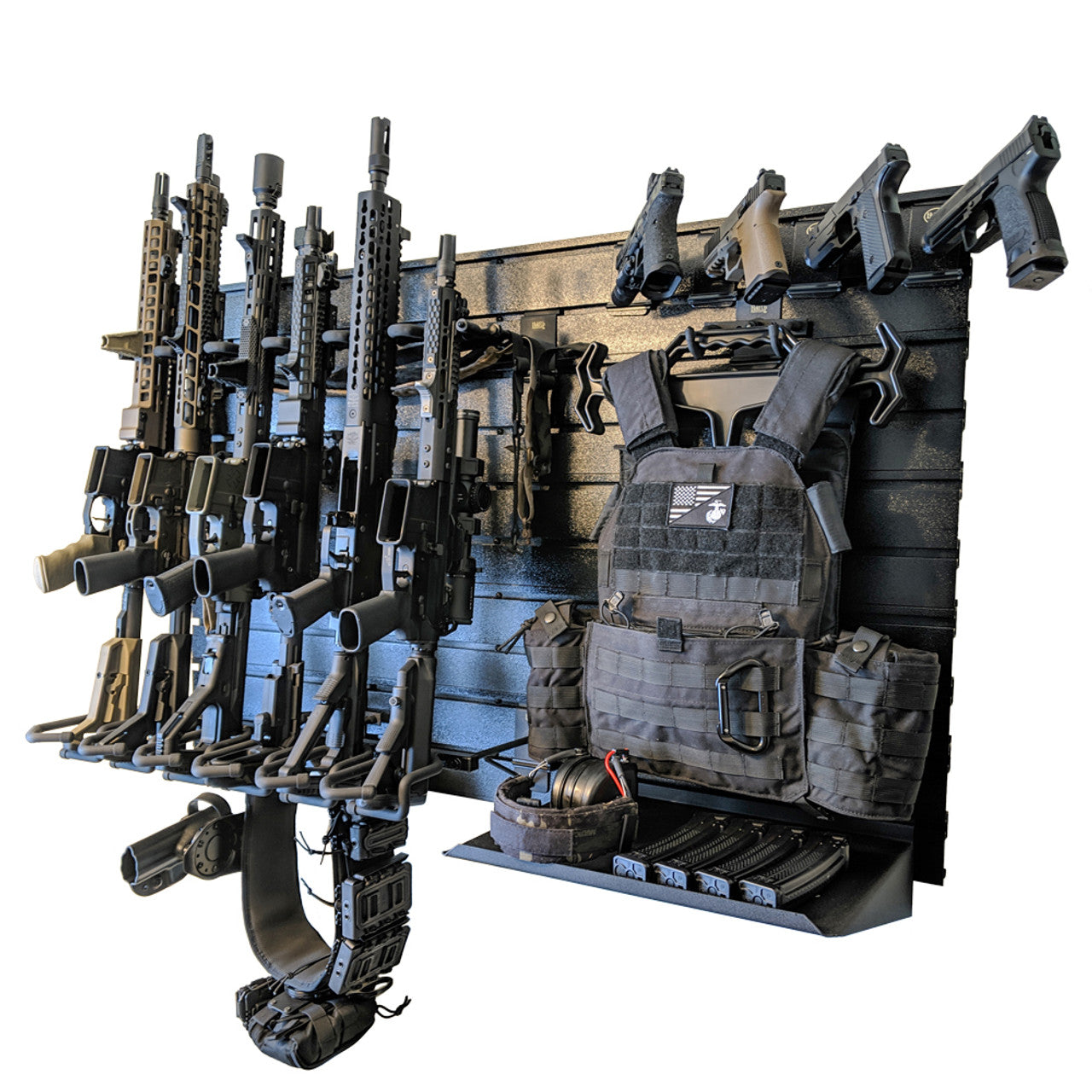 Hold Up Displays Gun Wall Bundle for 6 rifles and 6 pistols Black HD90 ...