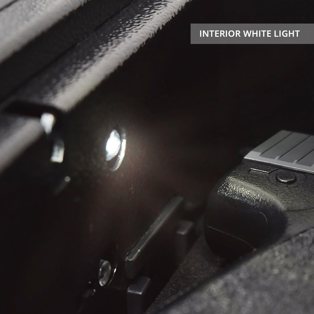 Stealth Top Vault TV1 Quick Access Biometric Pistol Safe Interior White Light