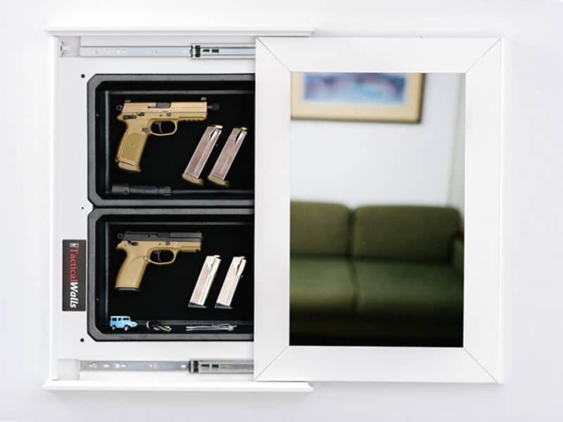 Floating Shelf With Hidden Gun Storage and Personalized Key, 23