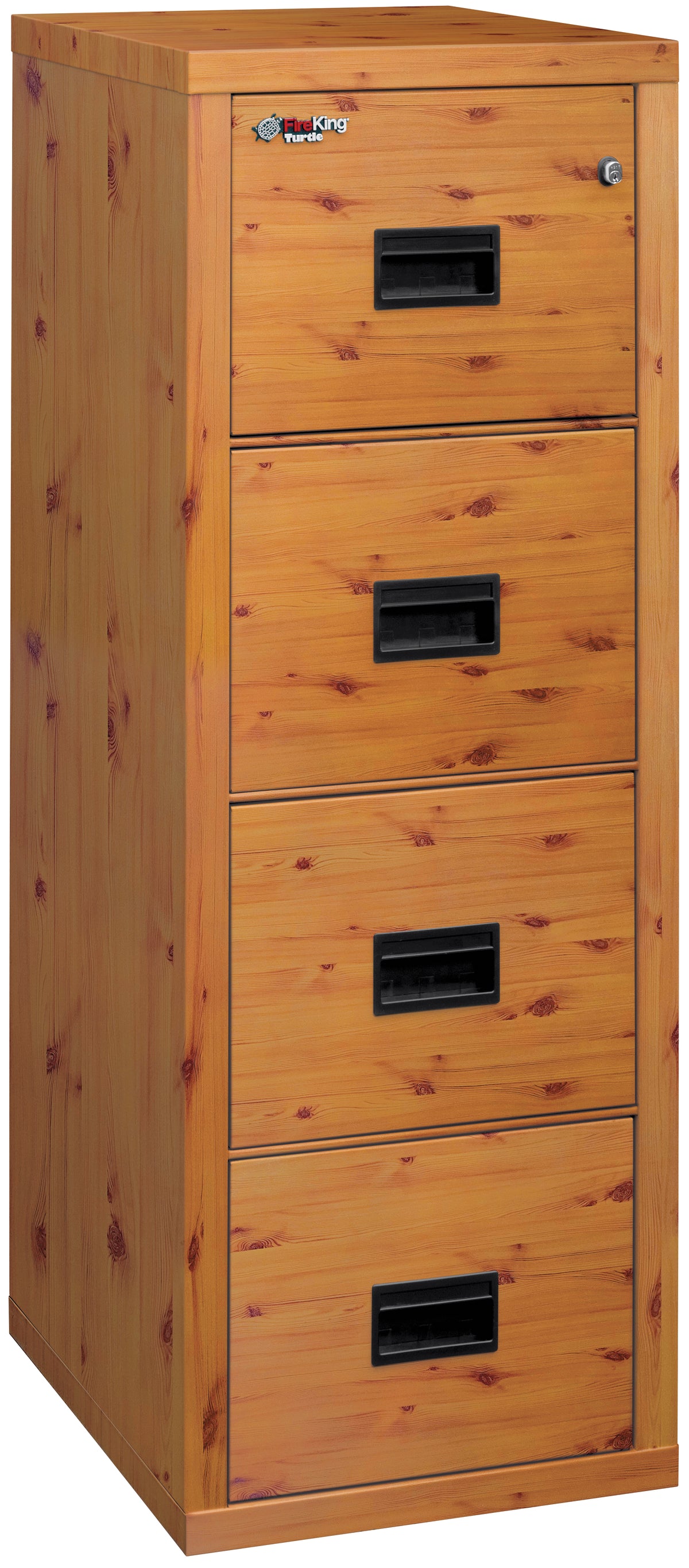 FireKing 4R1822-C Premium Designer Four Drawer Turtle Vertical 22&quot; D Fire File Cabinet Knotty Pine