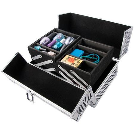 Barska BF11986 Cheri Bliss Cosmetic Case CC-100-1 Open with Nail Polish &amp; Other Accessories Inside