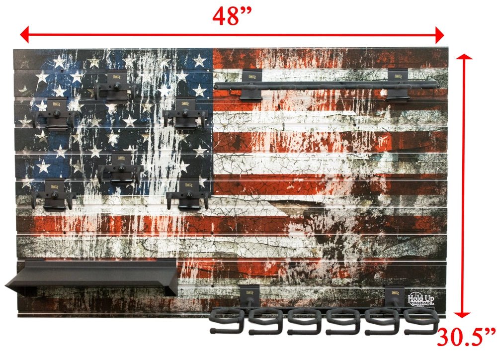 American Flag Pistol Display Stand - Handgun Rod Storage For Safe Or Showcase