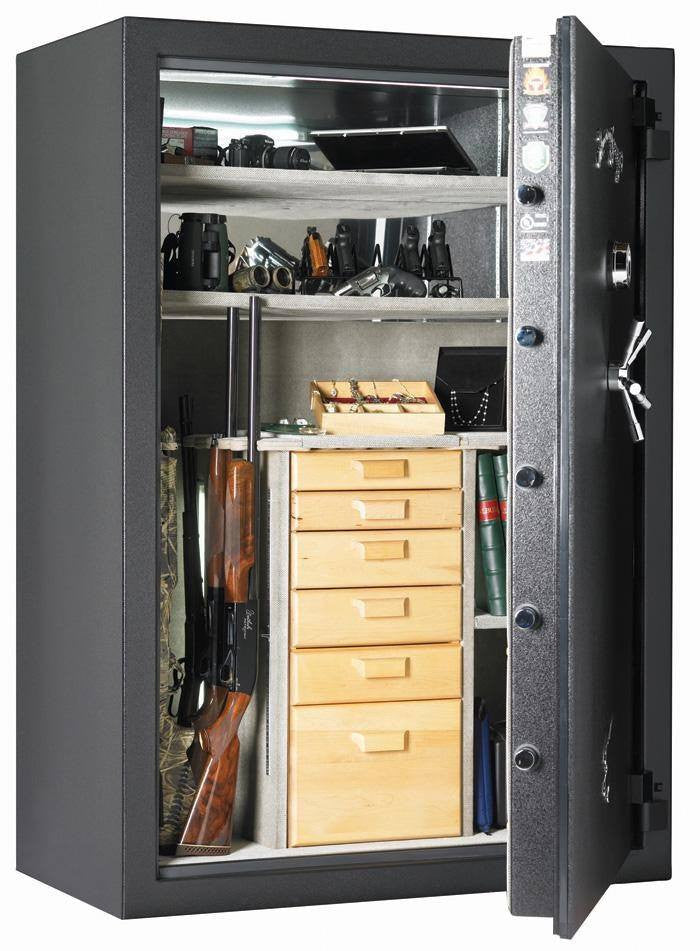 AMSEC BFII7250 Gun &amp; Rifle Safe Door Open with Cabinets