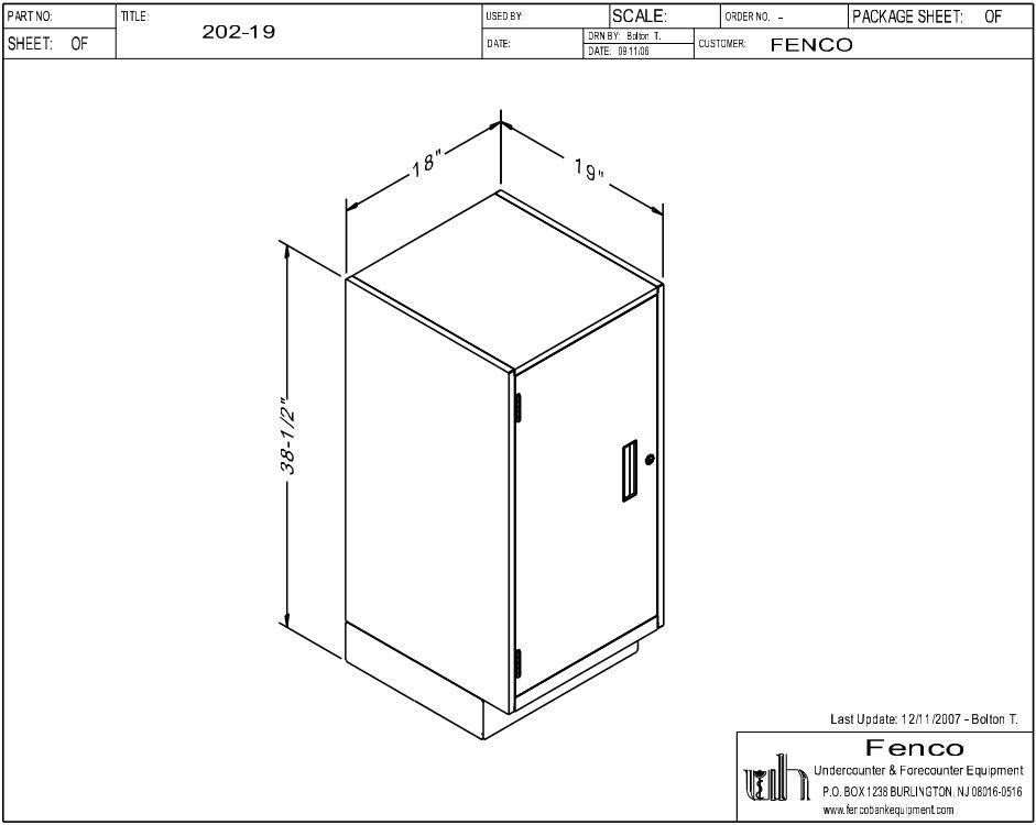Fenco F-202 Pedestal Unit with Locking Cupboard Door Drawing