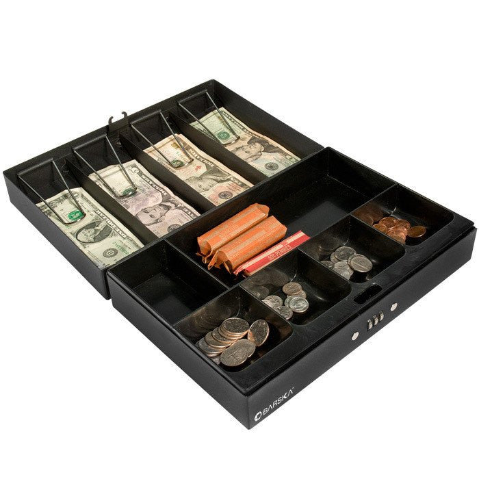 Barska CB11794 17&quot; Cash Box With 6 Compartment Tray
